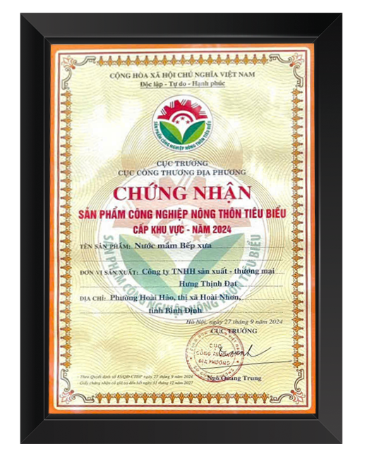 CHỨNG NHẬN SẢN PHẨM CÔNG NGHIỆP NÔNG THÔN TIÊU BIỂU