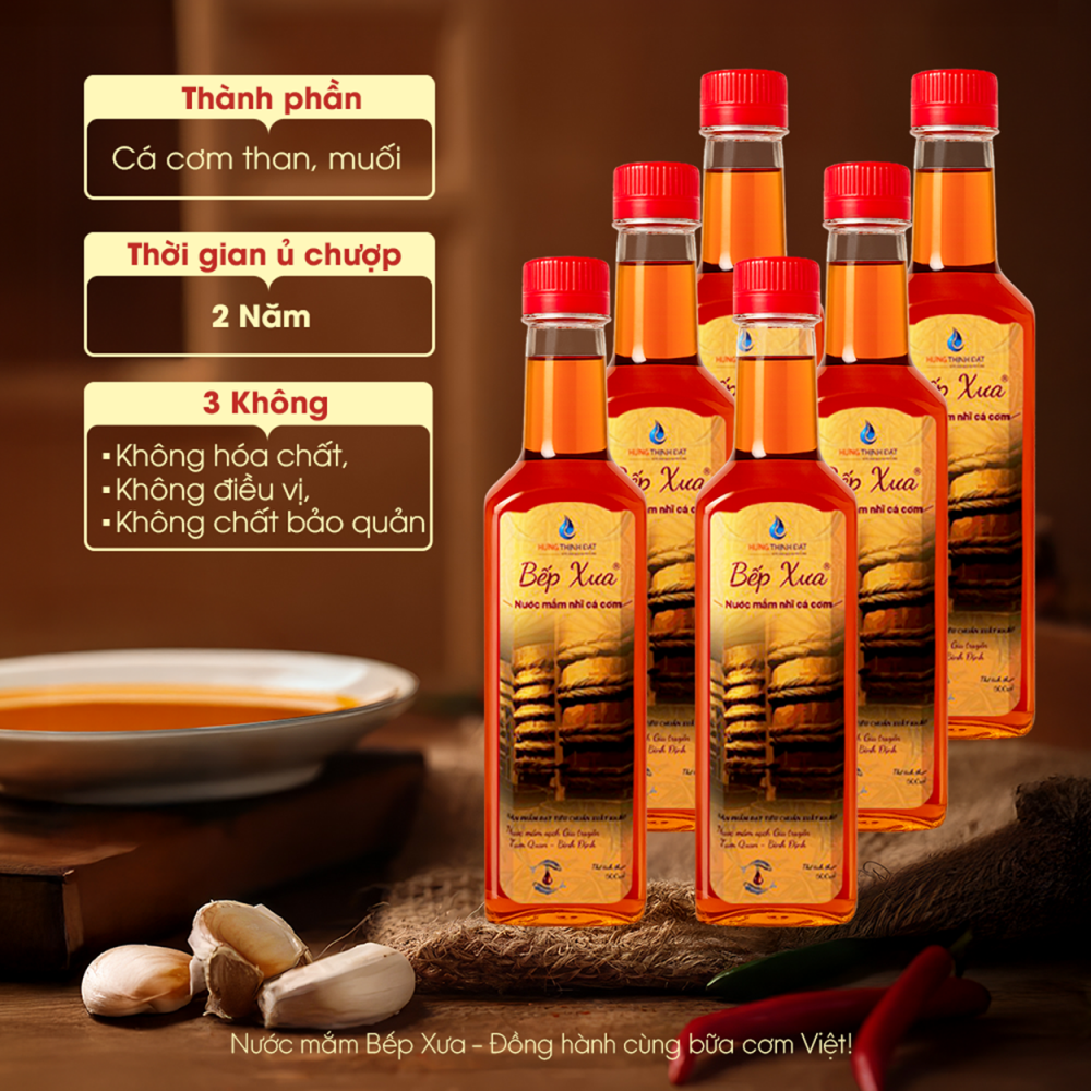 Thùng 6 chai mắm nhĩ tặng 1 chai cốt bé