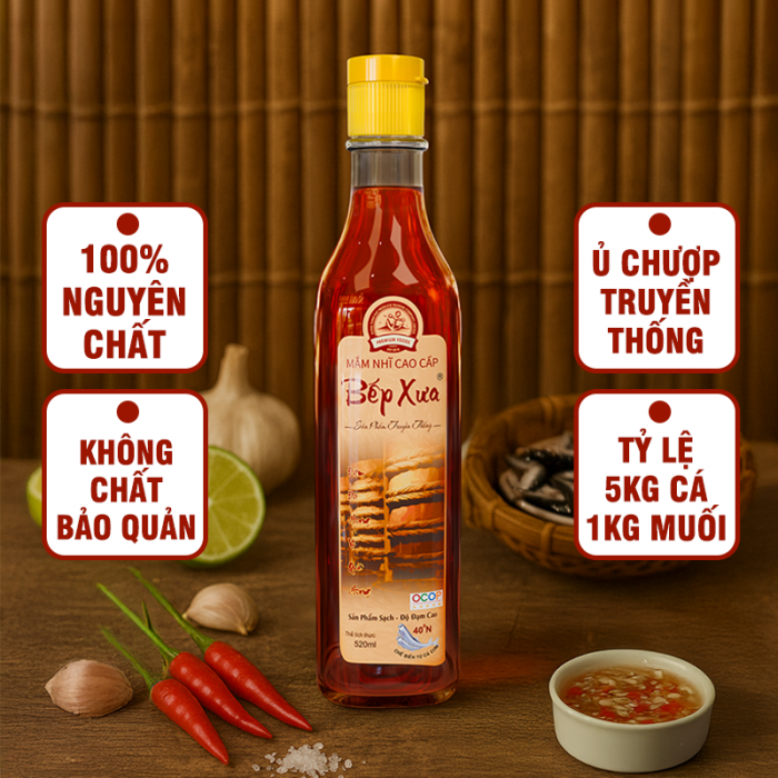 Mắm nhĩ truyền thống cao cấp Bếp Xưa - chai 520ml