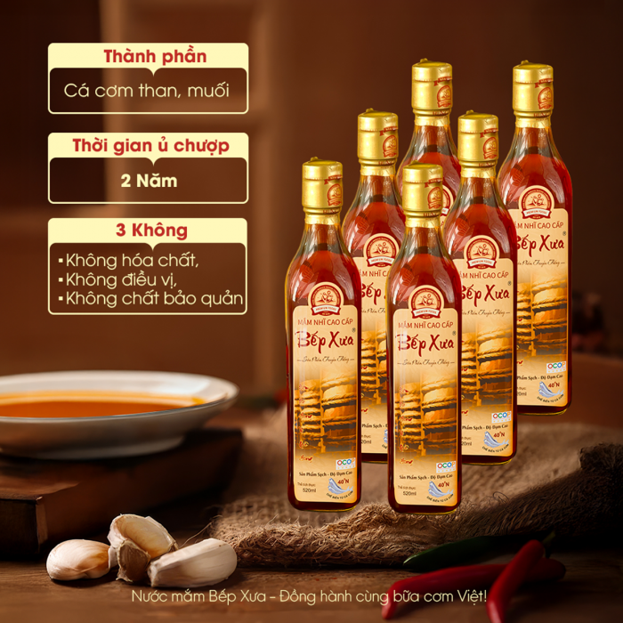 Combo 6 chai mắm cốt truyền thống Bếp Xưa 